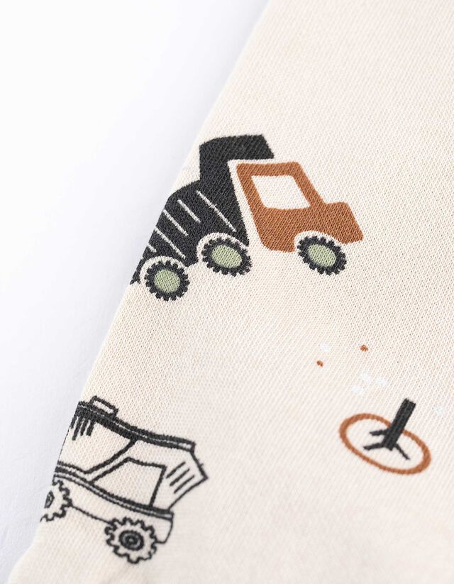 Szabadidőnadrág - Elszórt nyomott minta - feher