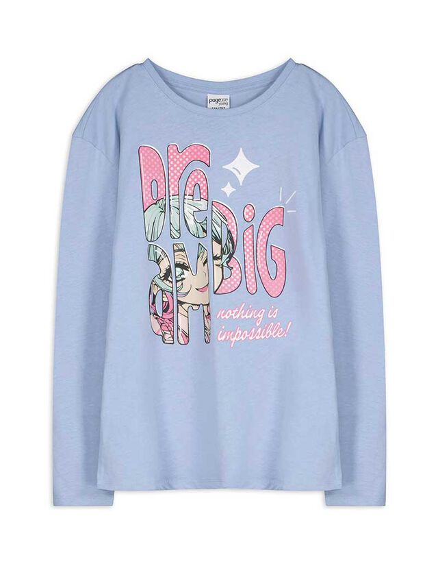 Hosszú ujjú felső - Elülső nyomtatás - pink