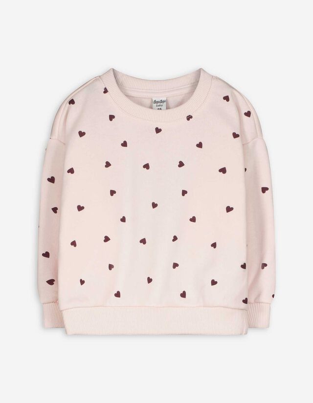 Melegítőfelső - Elszórt nyomott minta - rozsaszin