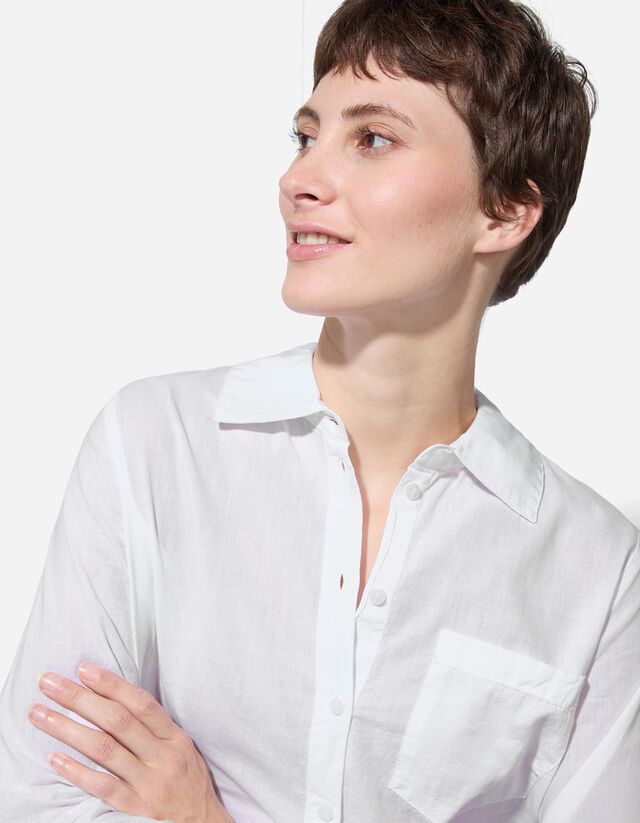 Blúz - Mellzsebes - feher