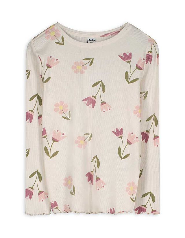 Hosszú ujjú felső - Elszórt nyomott minta - sötétszürke