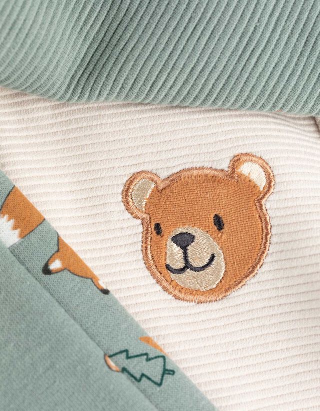 Felsőből és nadrágból álló szett - Elszórt nyomott minta - türkiz