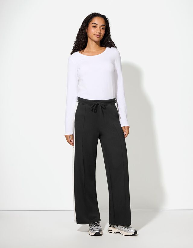 Nadrág - Eltérő színű csíkkal - fekete