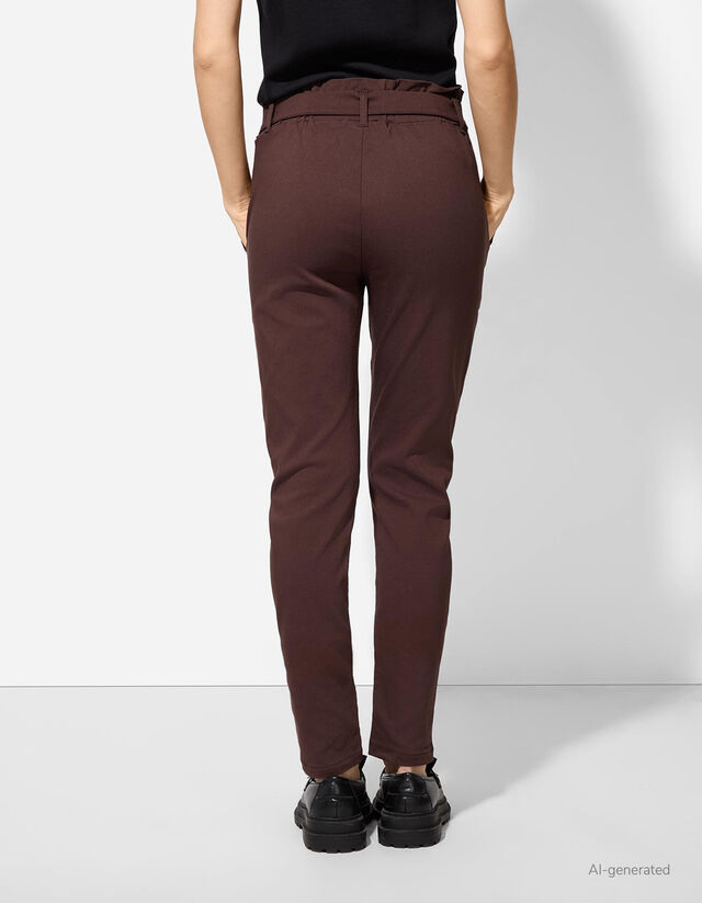 Ráncolt derekú nadrág - világos barna