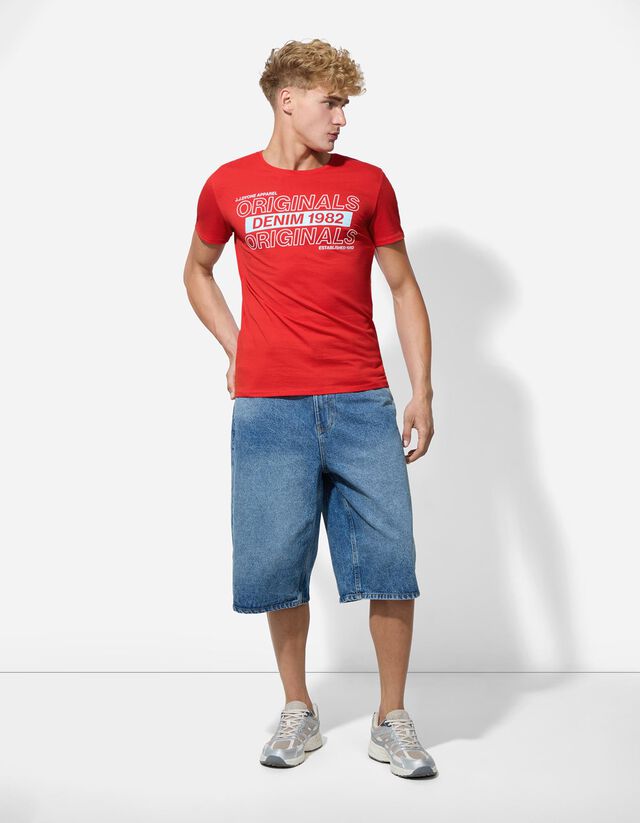 Póló - Nyomott minta - fekete