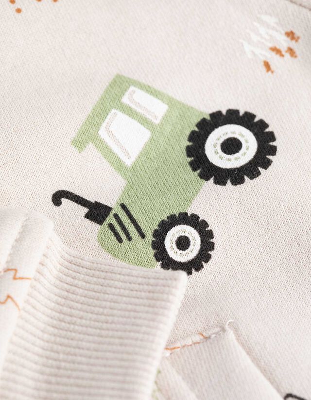 Cipzáros melegítőfelső - Elszórt nyomott minta - feher