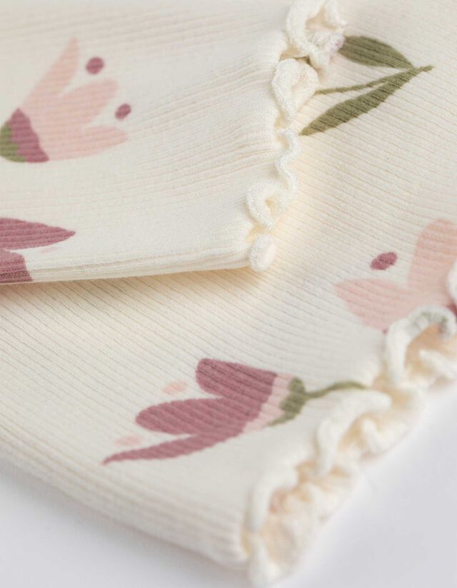 Hosszú ujjú felső - Elszórt nyomott minta - sötétszürke