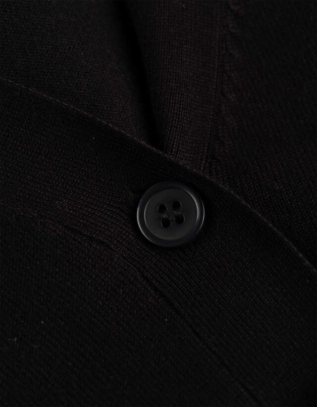 Kötött kardigán - Foltzsebek - fekete