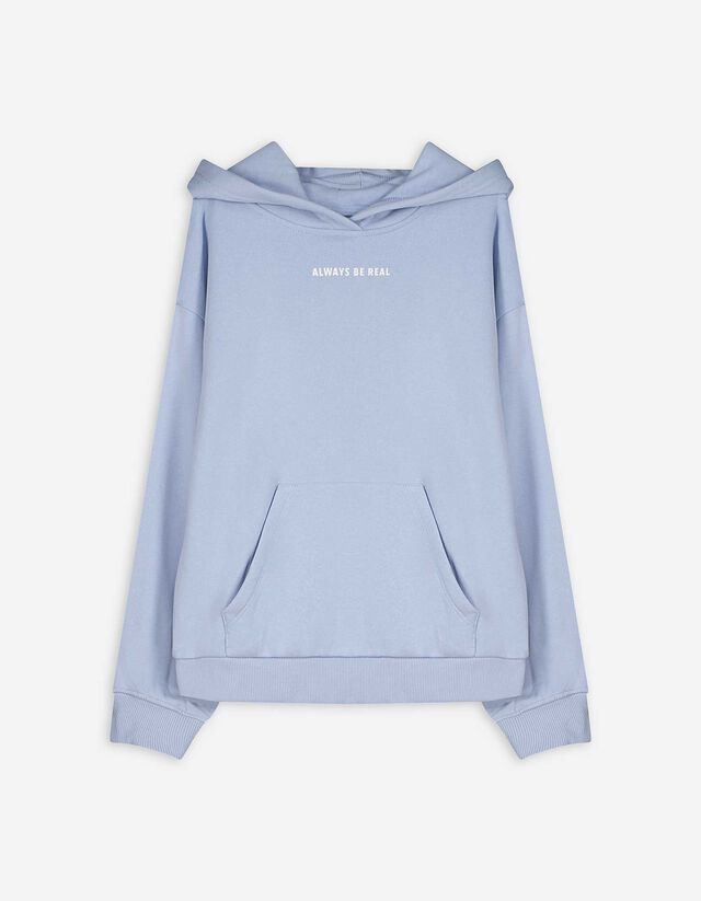 Kapucnis felső - Nyomott minta - kék