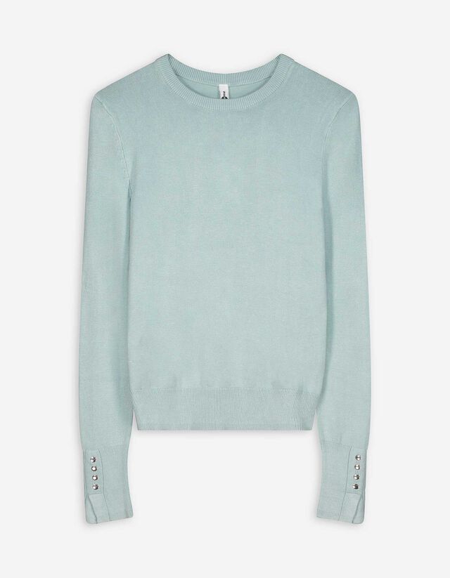 Pulóver - Díszgombokkal - sotetlila