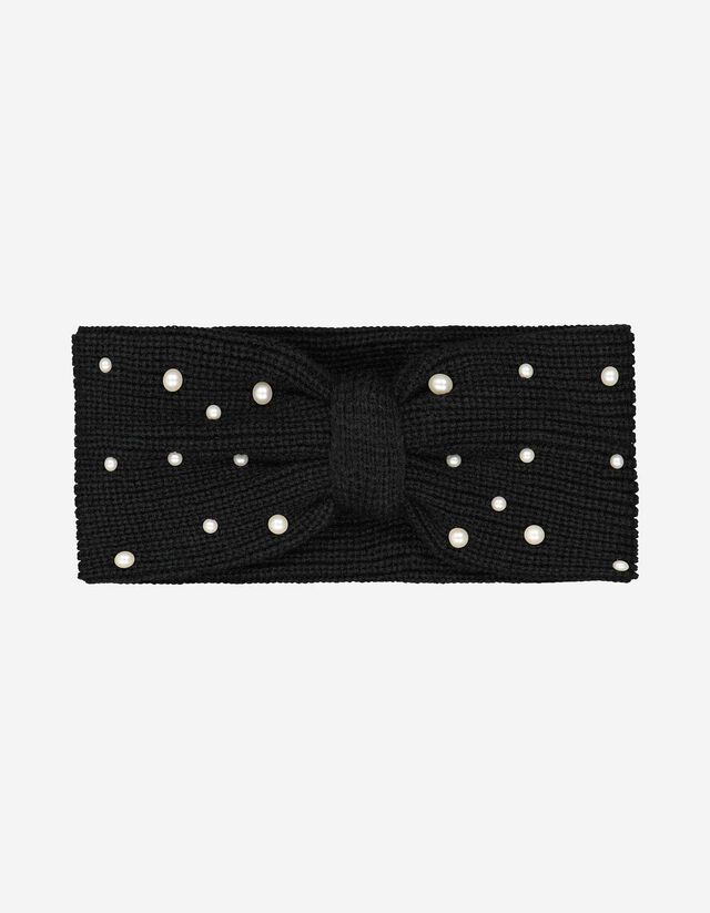 Fejpánt - Gyöngyökkel díszítve - fekete