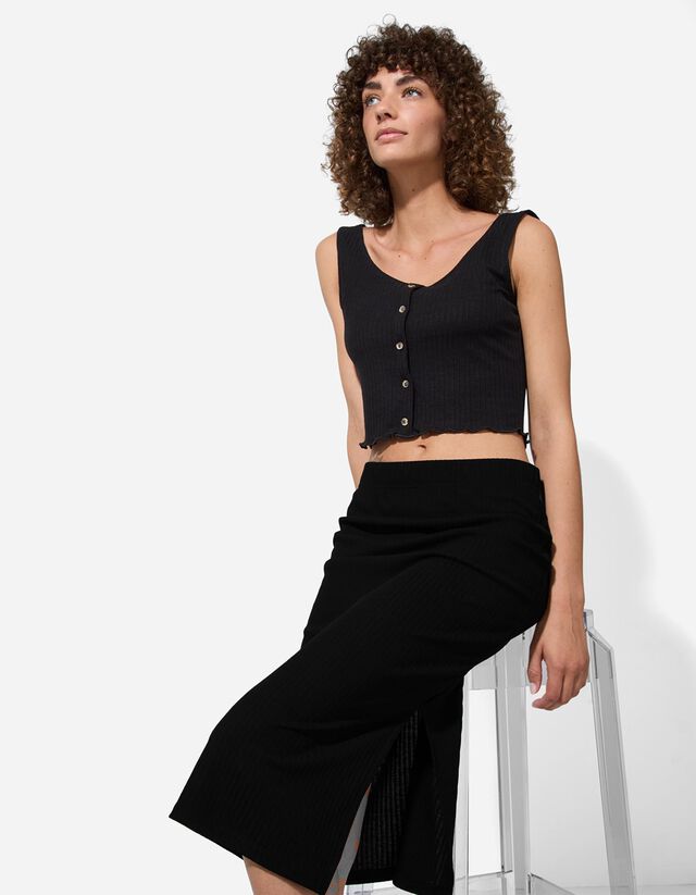 Szoknya - Bordázott - feher