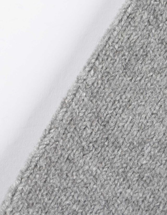 Pulóver - V-kivágás - vilagos szurke