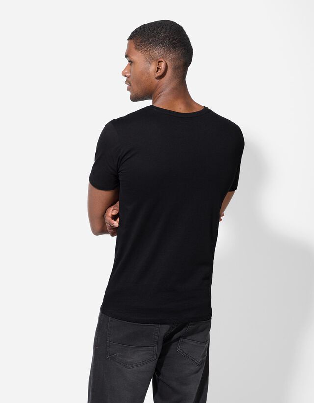 Póló - Nyomott minta - fekete