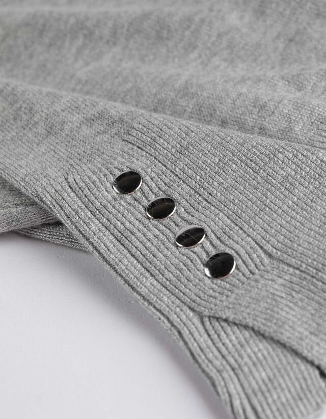 Pulóver - Díszgombokkal - sotetlila