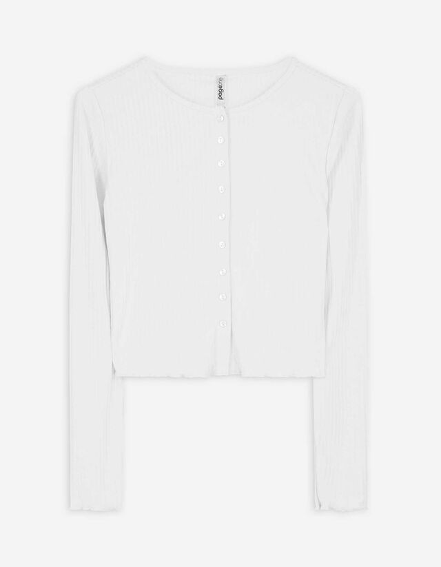 Hosszú ujjú felső - Bordázott - fekete