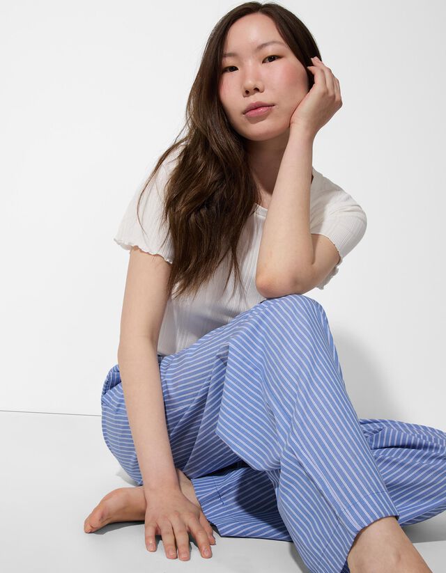 Pizsamaalsó - Csíkos - bézs