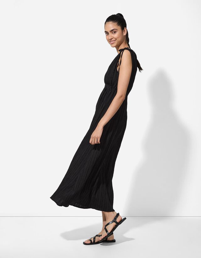 A-vonalú ruha - V-kivágás - fekete