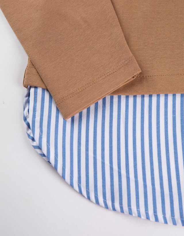 Női ing - Kétrétegű hatás - bézs