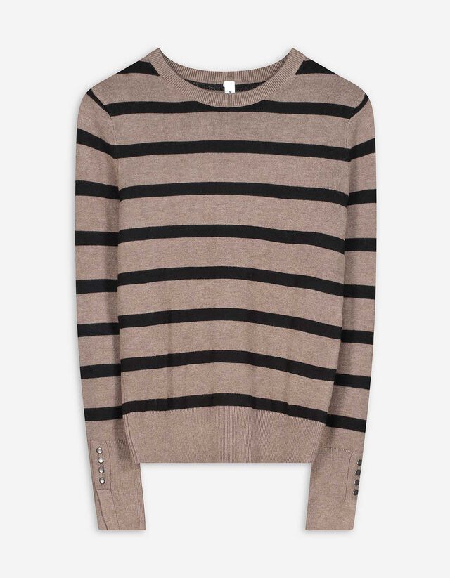 Pulóver - Díszgombokkal - feher