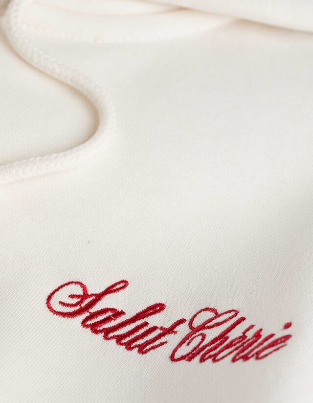 Cipzáros melegítőfelső - Zsinóros kapucni - feher