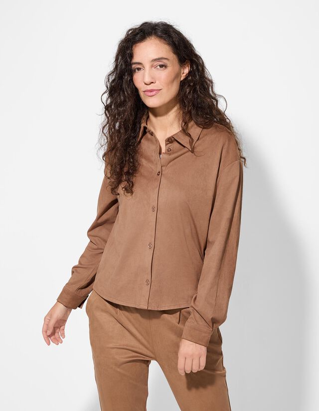 Blúz - Velúr utánzat - sötétzöld