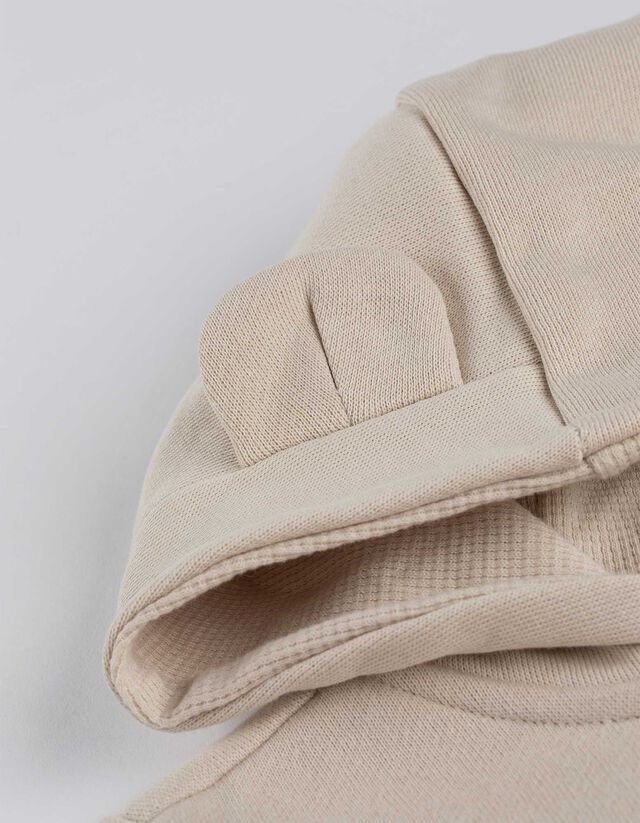 Cipzáros melegítőfelső - Gofri szerkezet - bézs