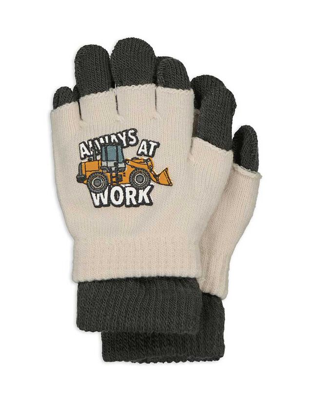 Kesztyű - Nyomott minta - sötétszürke