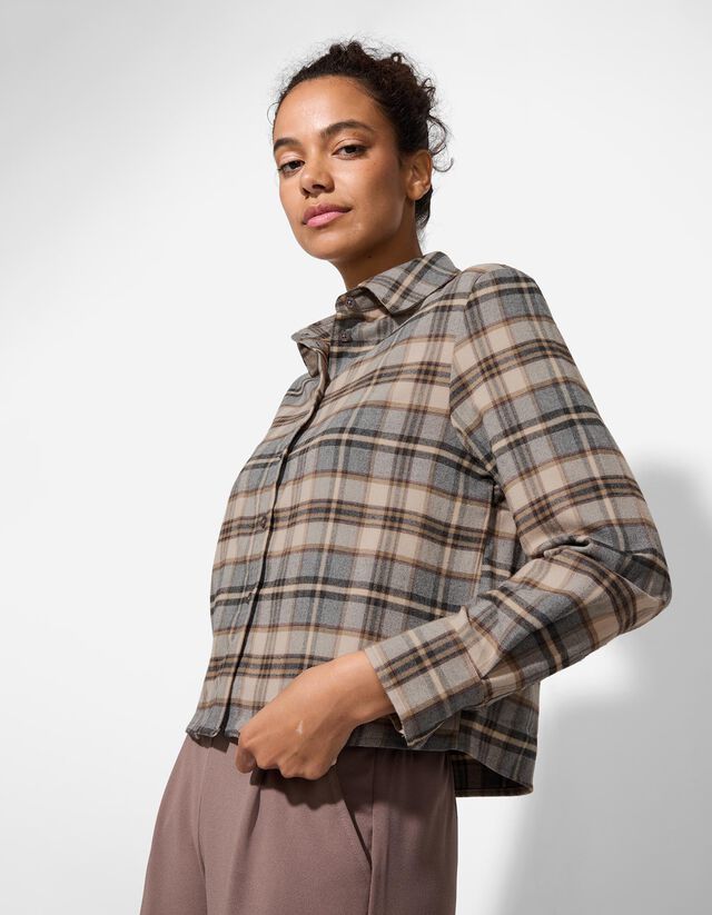 Blúz - Kockás - bézs