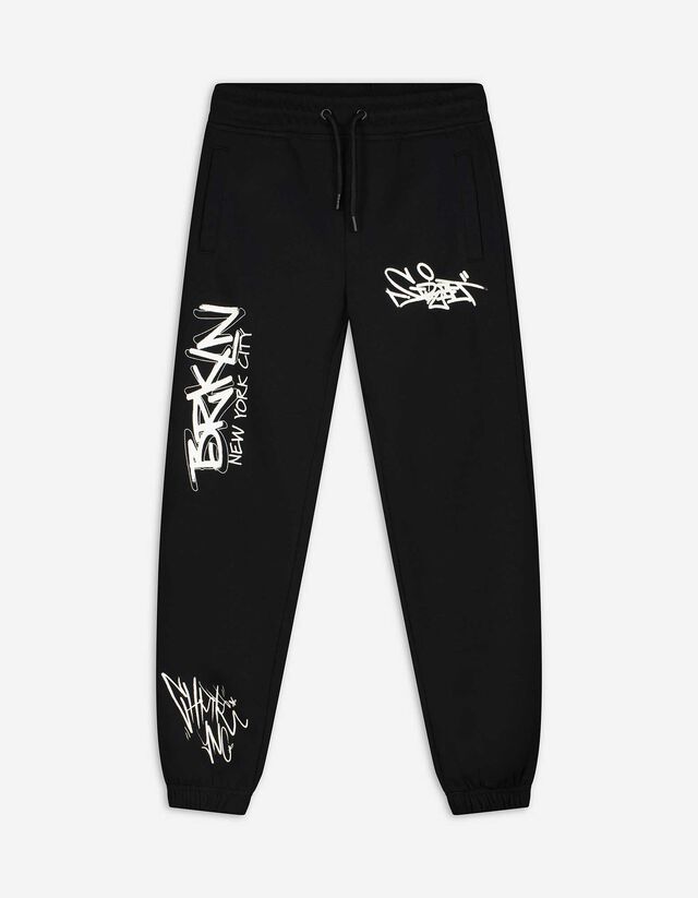 Szabadidőnadrág - Nyomott minta - fekete