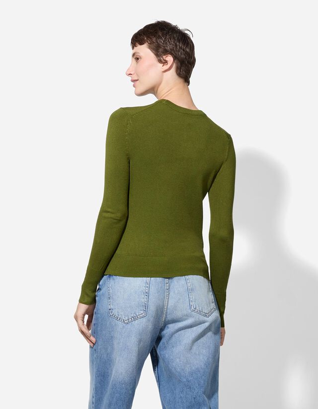 Pulóver - Díszgombokkal - sotetlila