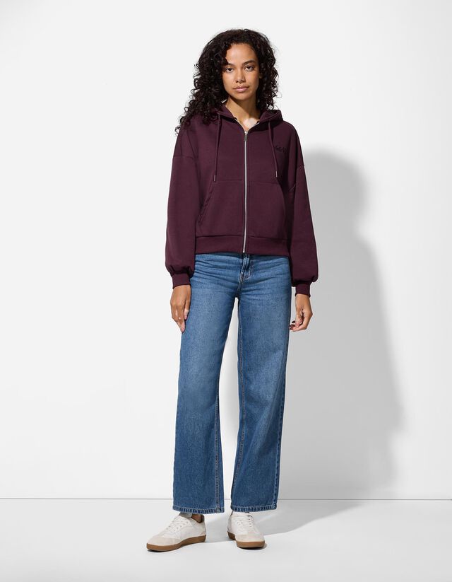 Cipzáros melegítőfelső - Zsinóros kapucni - feher