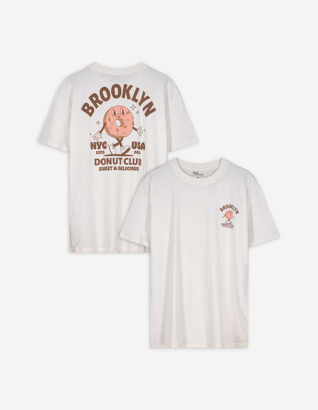 Póló - Hátul nyomtatott minta - feher