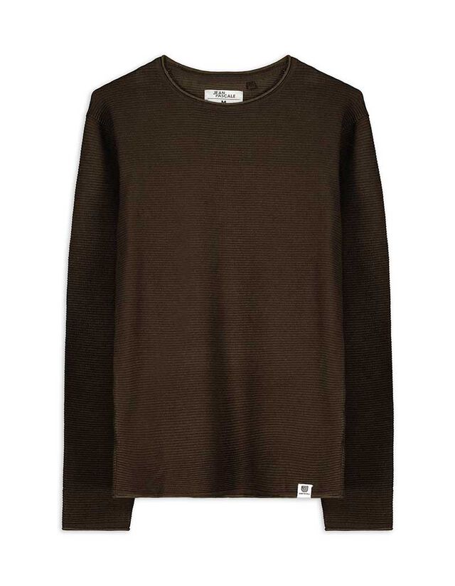 Pulóver - Kerek nyakkivágás - világos barna