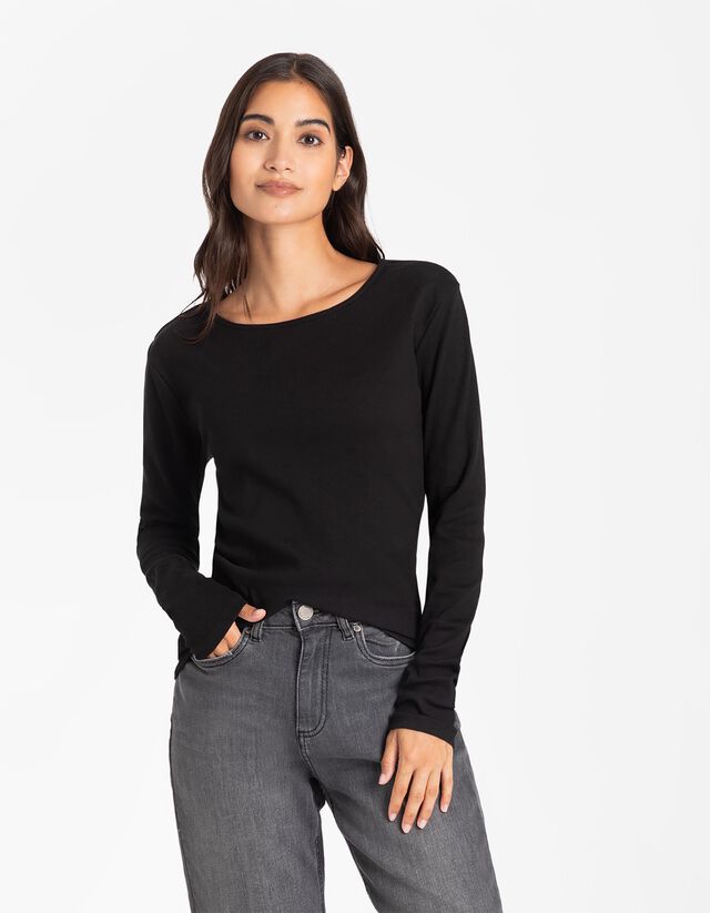 Felső - Bordázott - sötétbarna