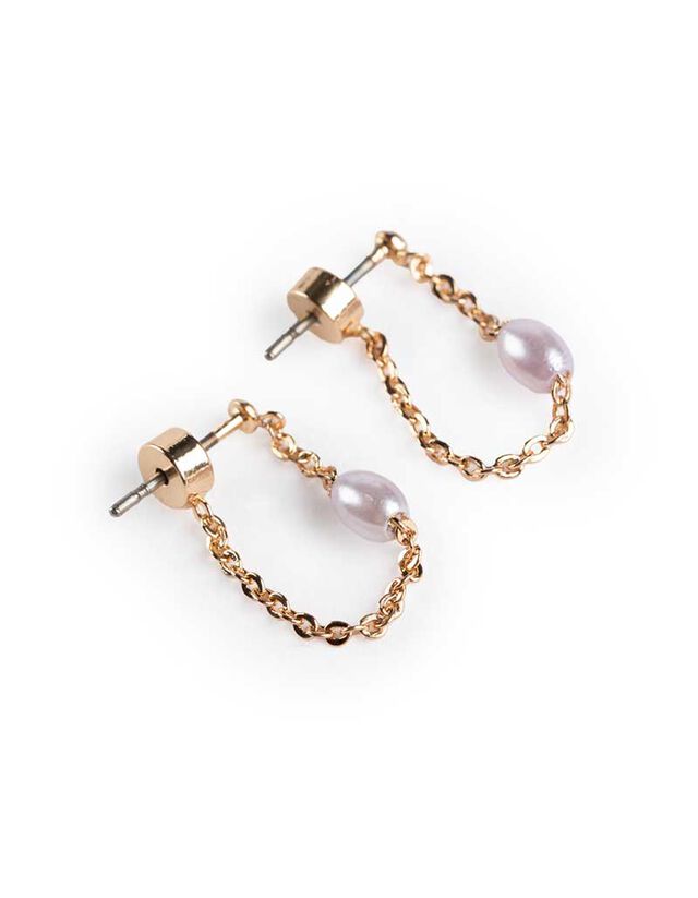 fülbevaló - Gyöngyökkel díszítve - arany