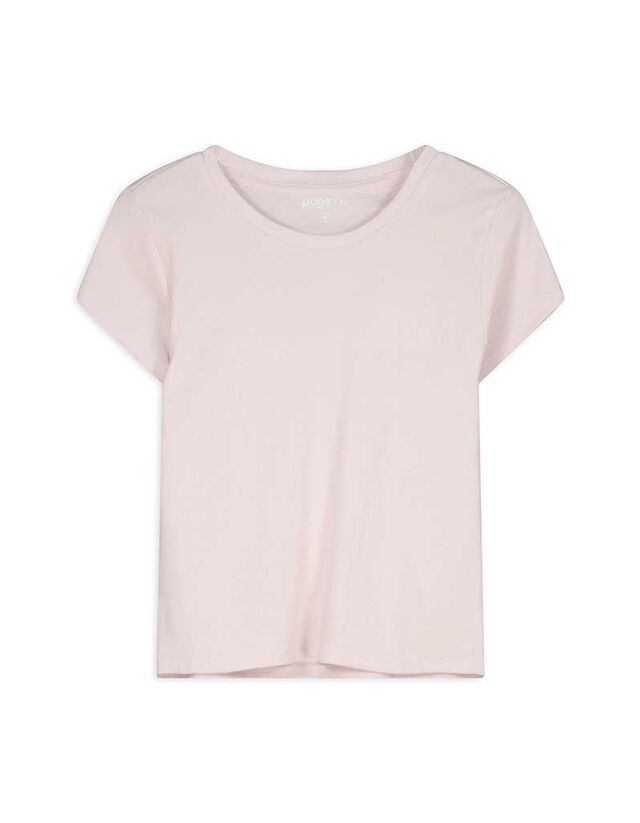 Póló - Bordázott - rozsaszin