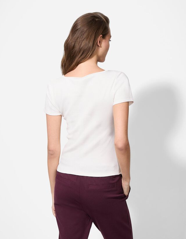 Póló - Bordázott - fekete