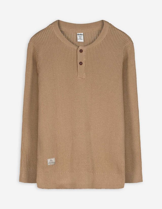 Pulóver - Gombolópántos - világos barna