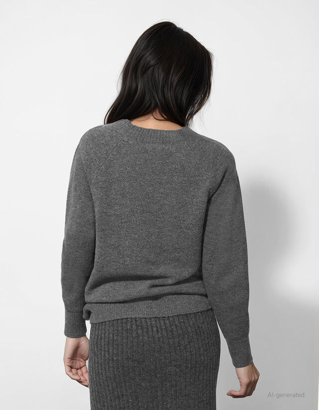 Kötött kardigán - Foltzsebek - sotetlila