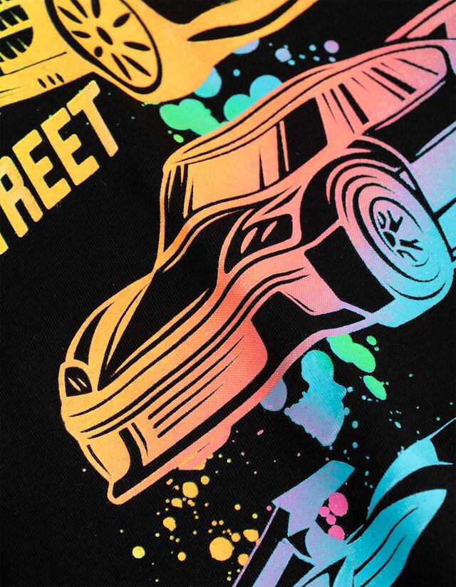 Hosszú ujjú felső - Nyomott minta - fekete