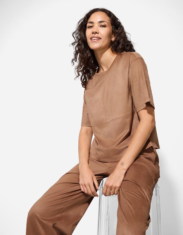 Póló - Bőrhatású - világos barna