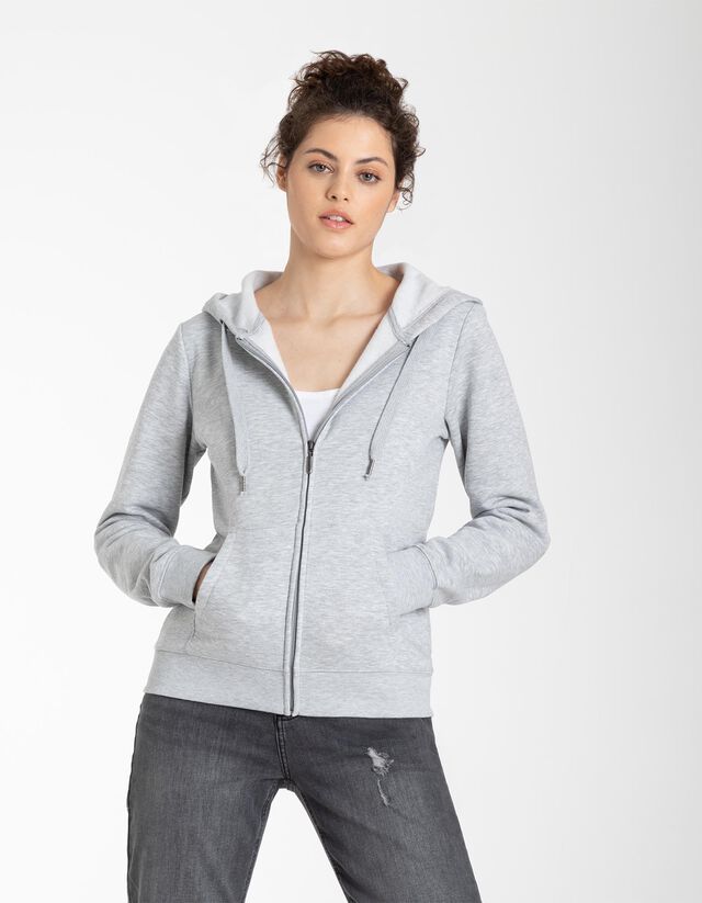 Cipzáros melegítőfelső - Kapucni - szürke