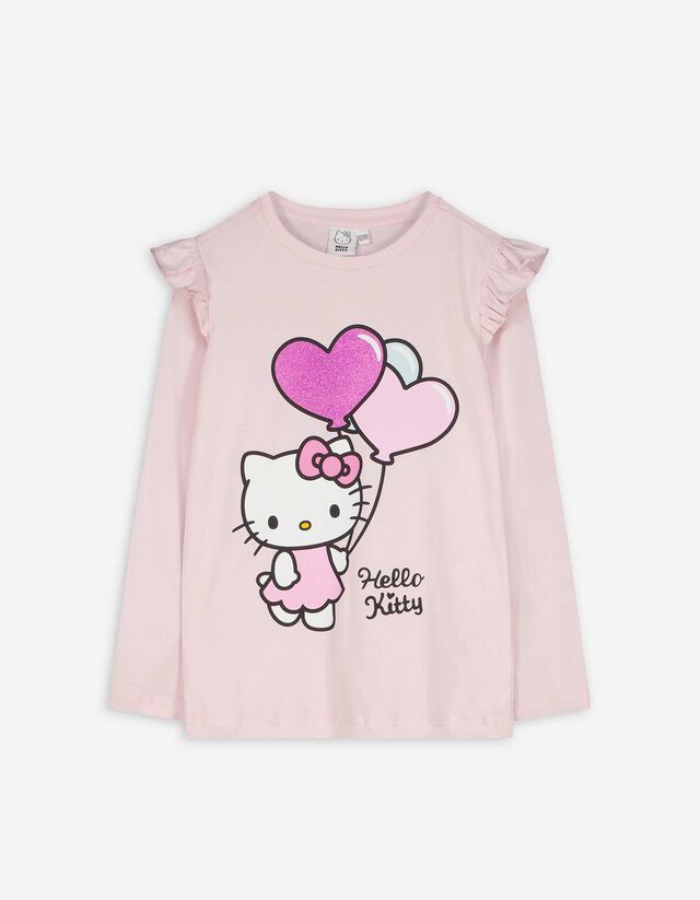 Hosszú ujjú felső - Hello Kitty - rozsaszin