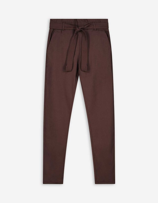 Ráncolt derekú nadrág - világos barna