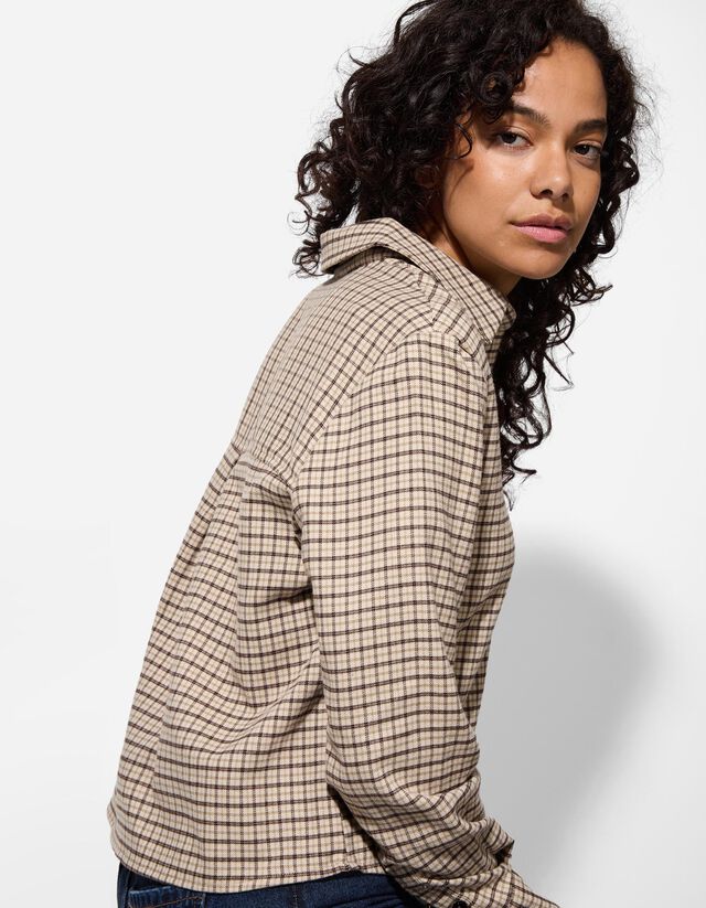 Blúz - Kockás - bézs