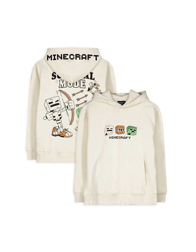 Kapucnis felső - Minecraft - bézs