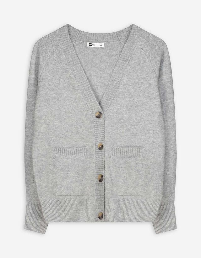 Kötött kardigán - Foltzsebek - sotetlila