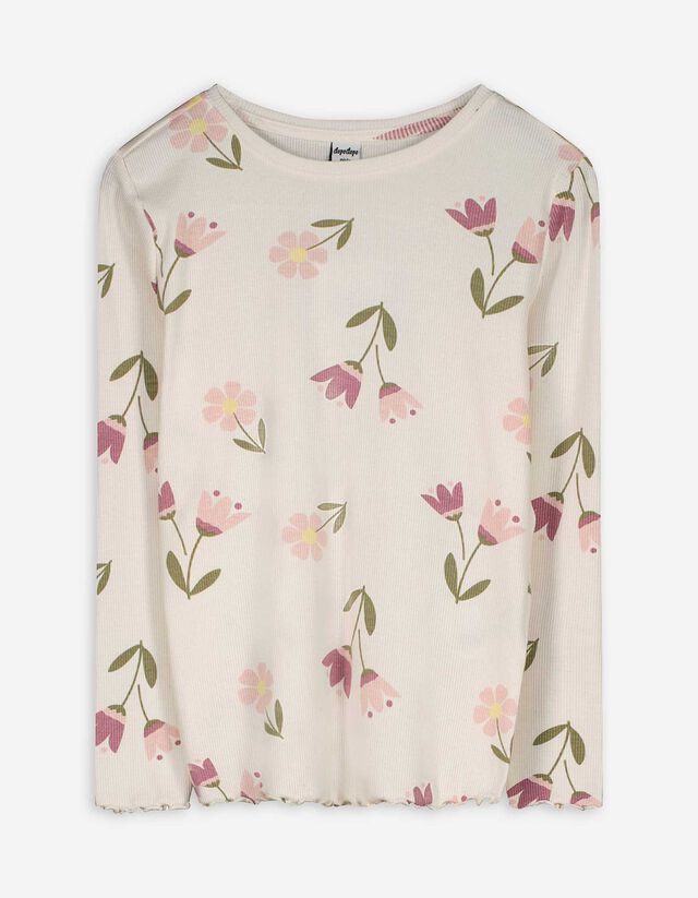 Hosszú ujjú felső - Elszórt nyomott minta - sötétszürke