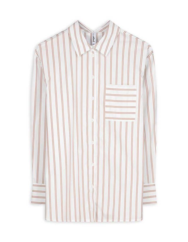 Blúz - Csíkos - világos barna